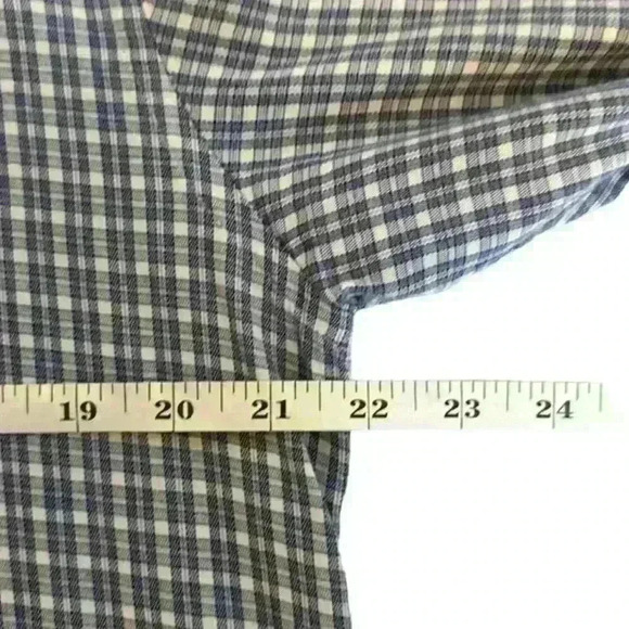 Men’s English Laundry Blue + Cream Plaid Long Sleeve Button Down - Size Medium - Picture 9 of 10